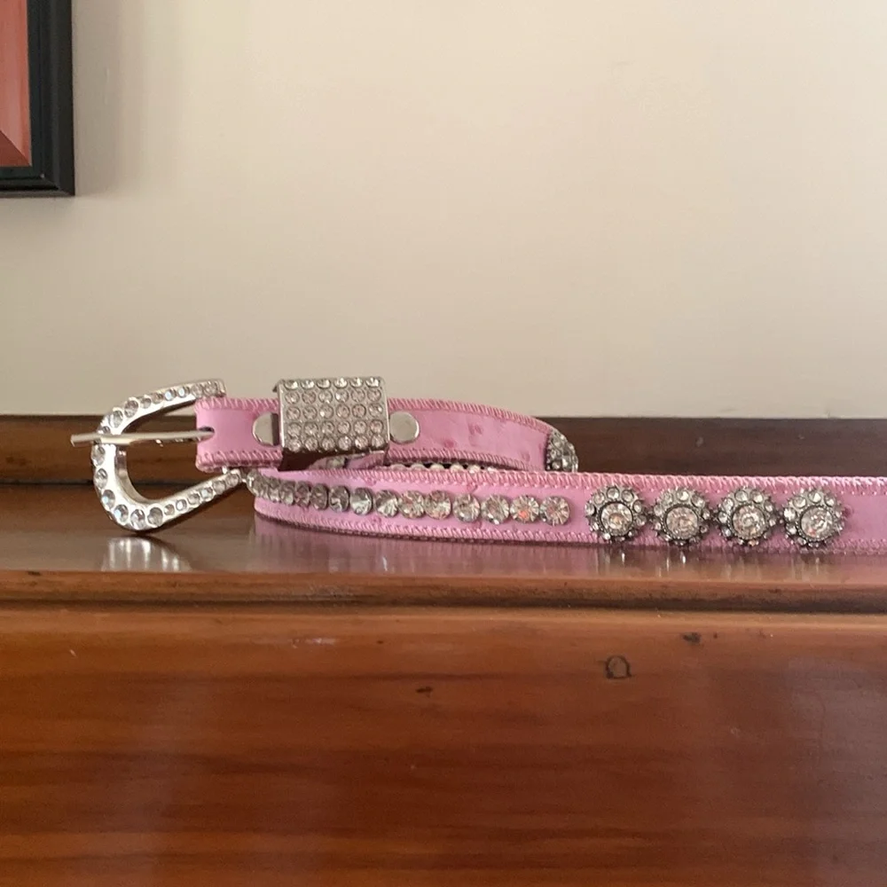 Pink western rhinestone belt, jeweled, bling belt, cowgirl, rodeo